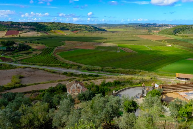 MS-20151031-01692 Vista da área rural de Óbidos, a partir da muralha.